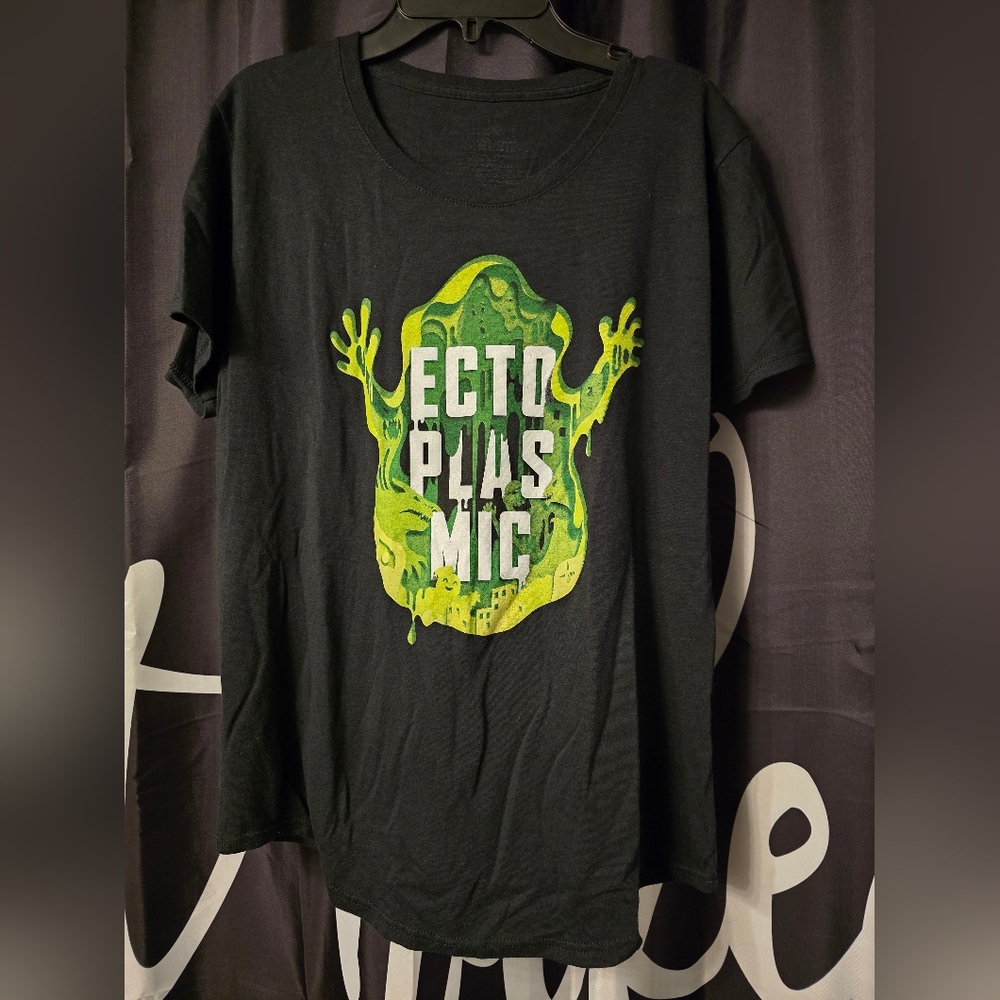 Womens Ghostbusters Black T-Shirt with Green Graphic
